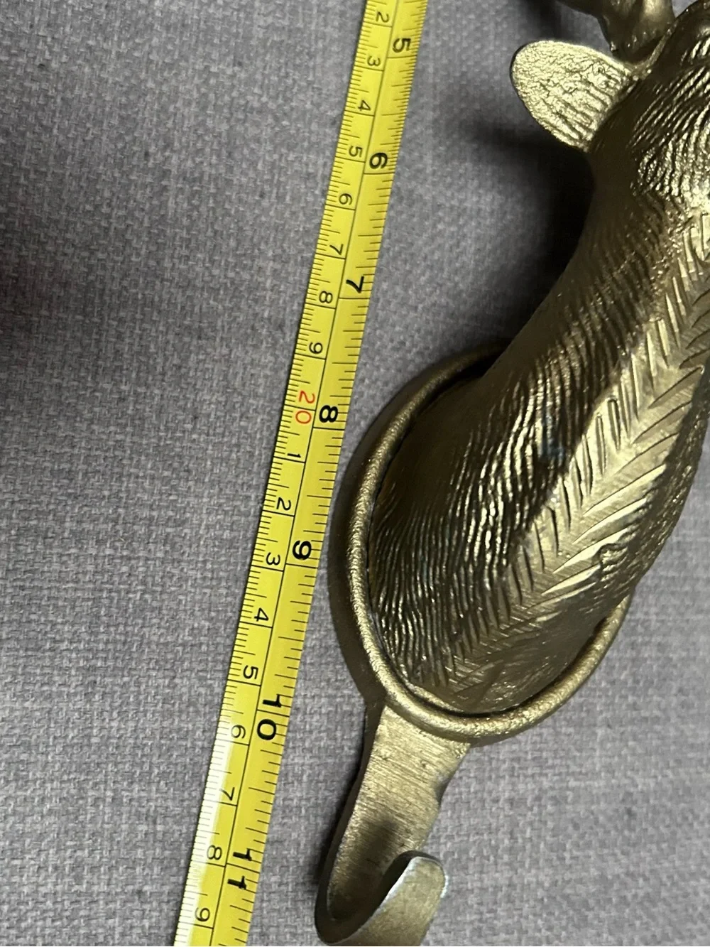 Vtg Cast Brass Stag Deer Head Wall Hook Equestrian Lodge Decor #06152610